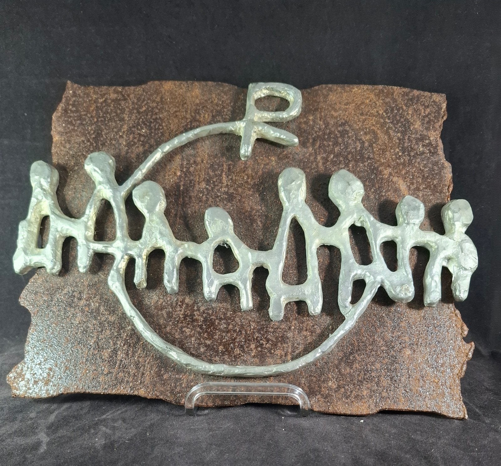Chiro Sculptuur (Tin op metaal) – Ontwerp Octaaf Rutten, Ophalen of Verzenden