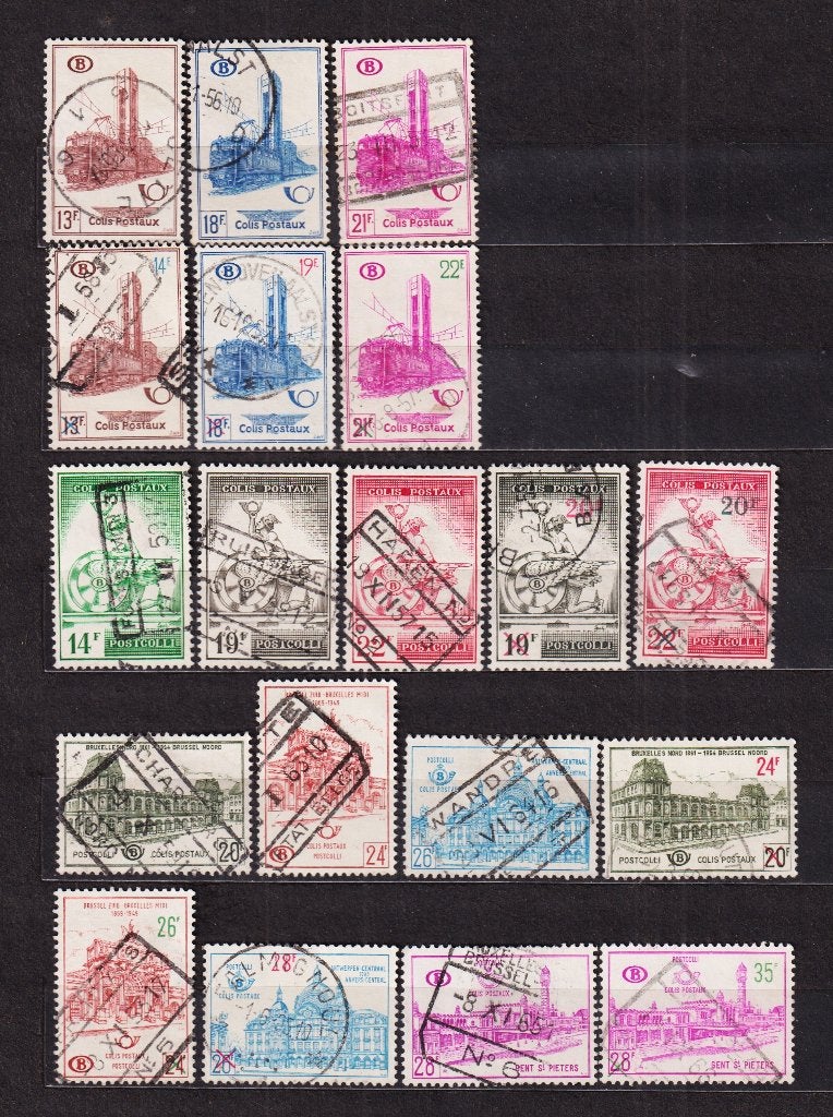 Belgique Timbres chemins de fer 1954-1965 oblitéré, Envoi, Affranchi, Oblitéré