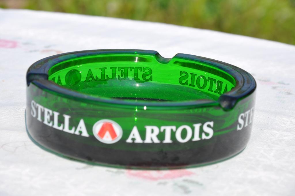 cendrier rond  stella artois verre vert, Collections, Enlèvement ou Envoi, Comme neuf, Autres types, Stella Artois