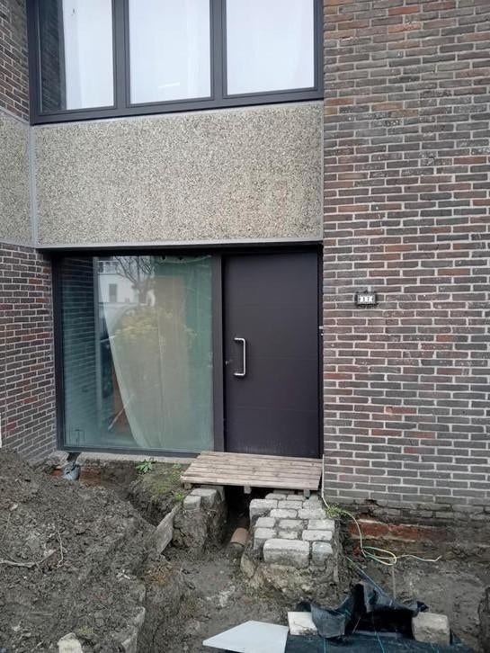 Aluminium deur met raam Dubbel glas, Doe-het-zelf en Bouw, Deuren en Vliegenramen, Ophalen, Zo goed als nieuw, Glas
