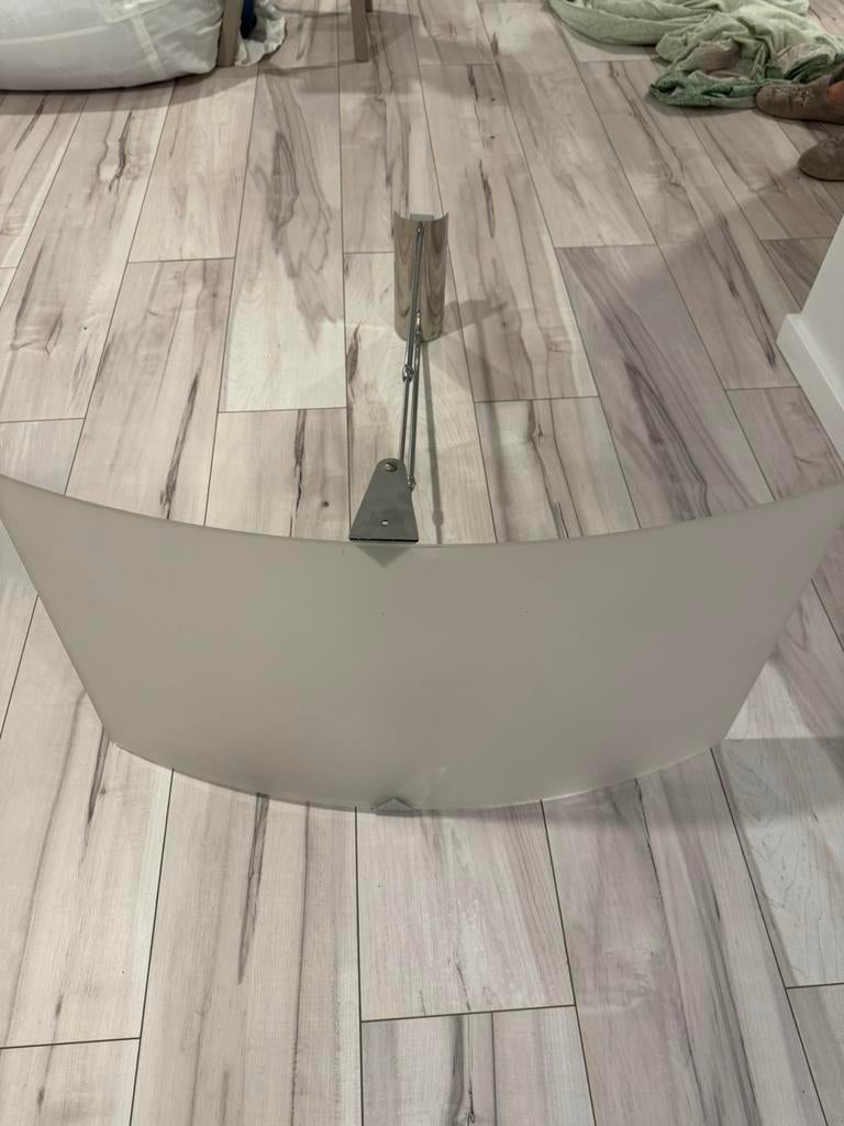Moderne verlichting in wit gebogen melk glas, Ophalen, Glas