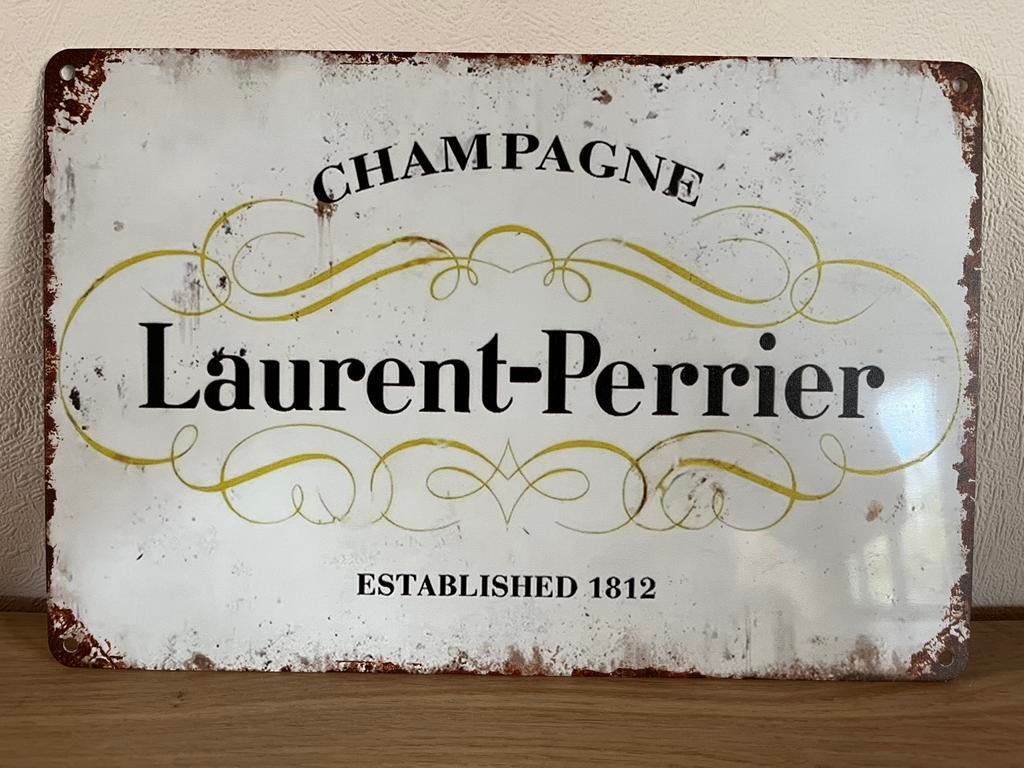 Laurent Perrier metalen champagnebord, Huis en Inrichting, Ophalen of Verzenden, Zo goed als nieuw