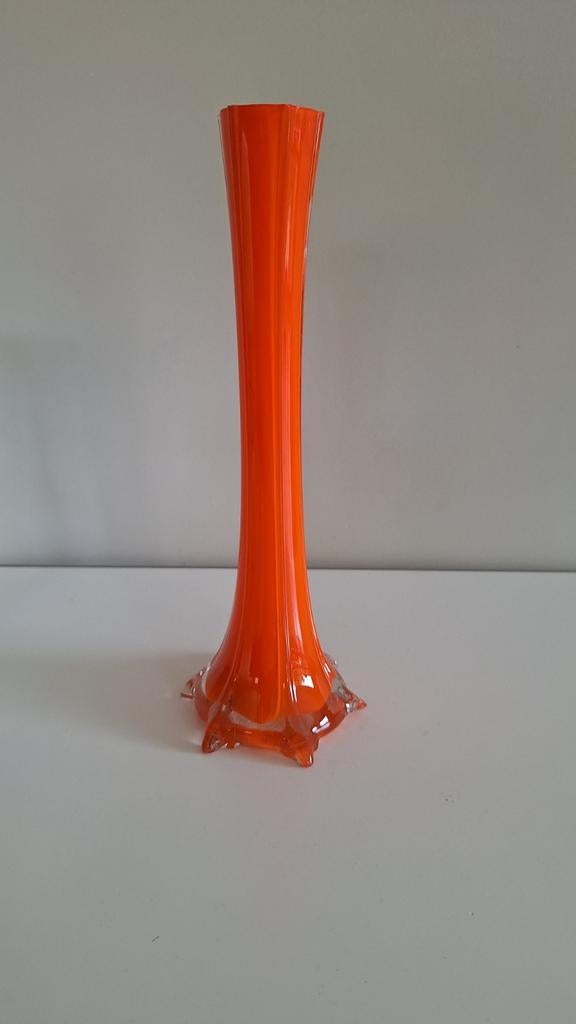 Prachtige vintage oranje vaas 35 cm., Enlèvement ou Envoi