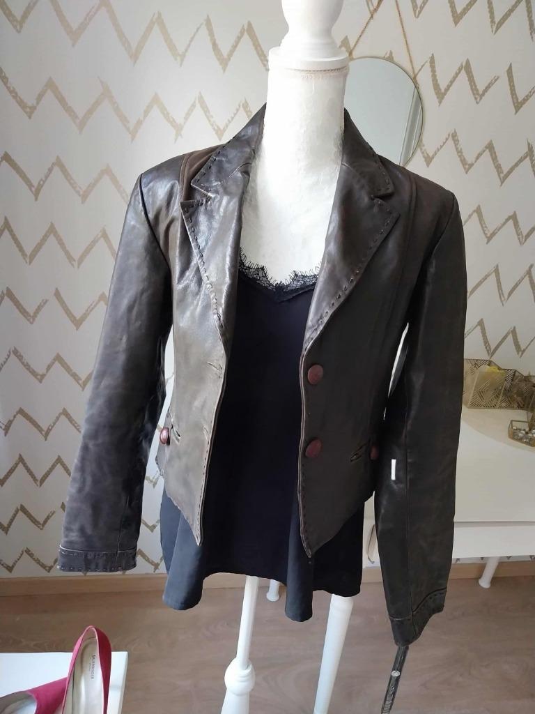 Veste courte , marron foncé s/m, Taille 38/40 (M), Enlèvement ou Envoi, Brun, Morgan