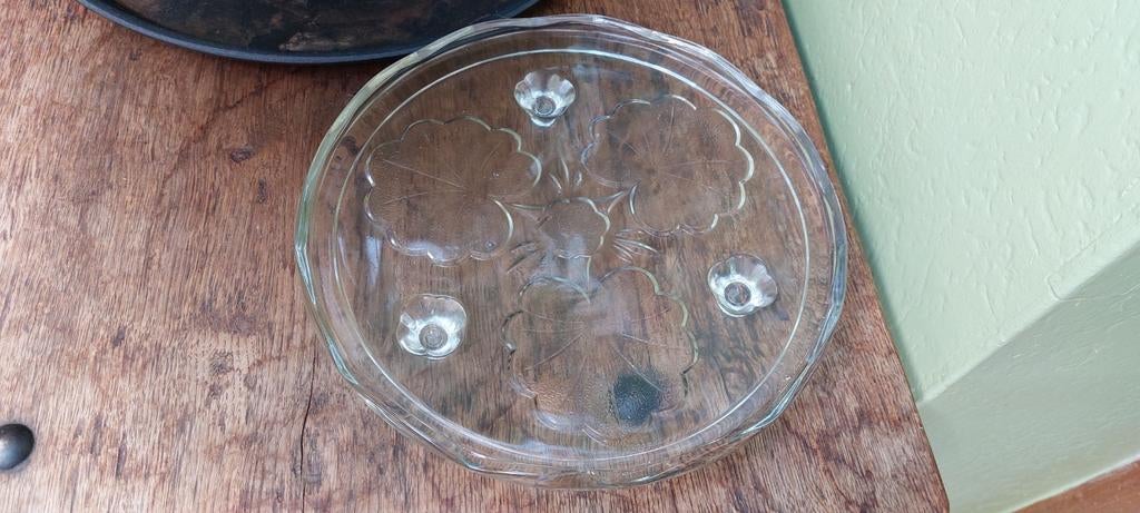 Kristallen taartschotel, Schaal, Rond, Ophalen of Verzenden, Glas