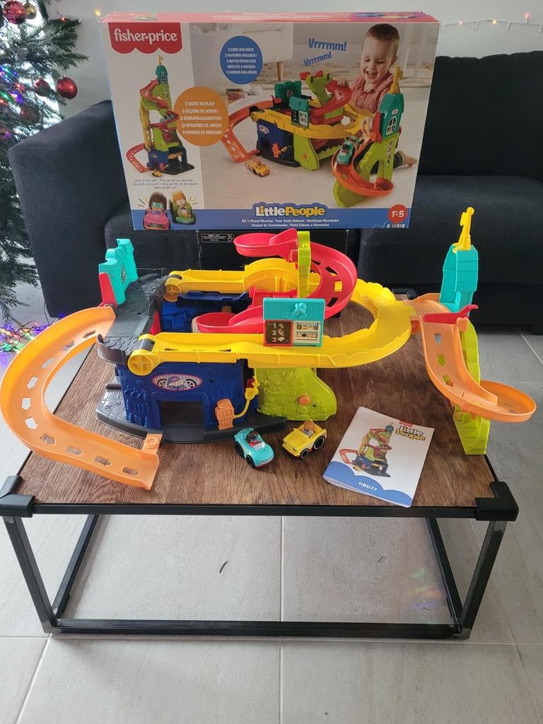 Fisher Price Little People Sit ´n Stand Skyway 2in1 autobaan, Ophalen of Verzenden, Zo goed als nieuw, Speelset