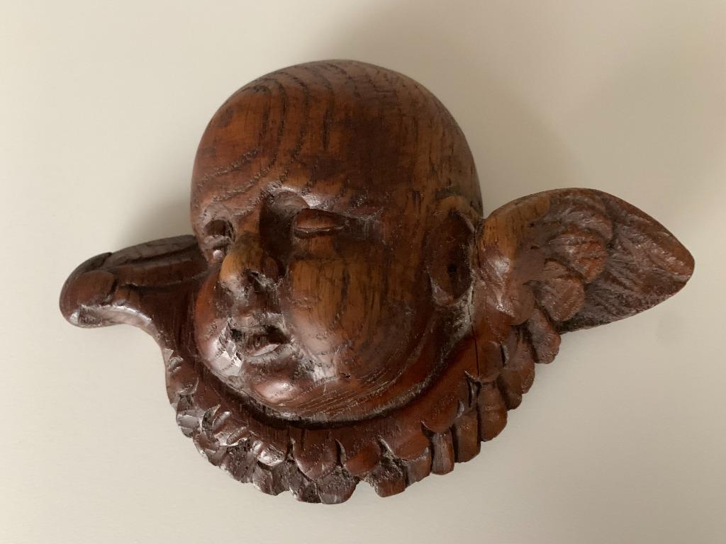 Mooi antiek barok engelhoofd eik gesculpteerd houtsnijwerk, Enlèvement ou Envoi