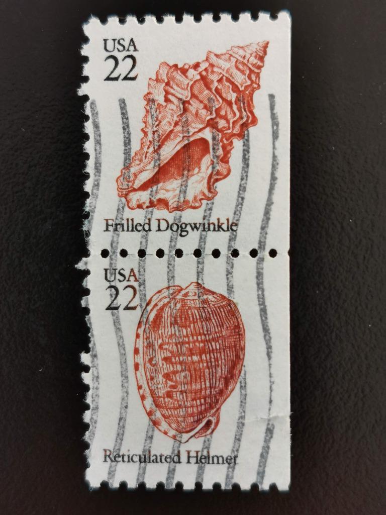 USA 1985 - coquillages - paire verticale, Enlèvement ou Envoi, Affranchi, Amérique du Nord