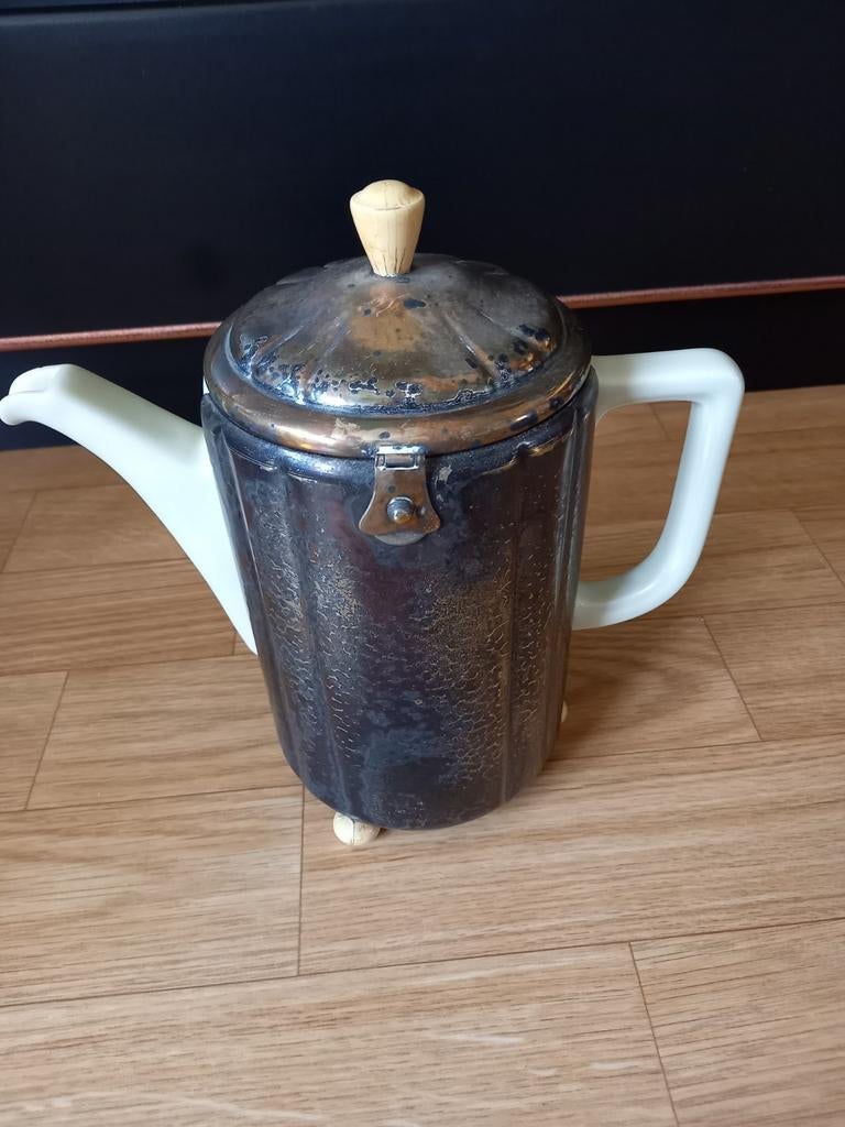 CAFETIÈRE DRP AVEC PAROI EXTÉRIEURE ARGENTÉE, Antiquités & Art, Enlèvement ou Envoi