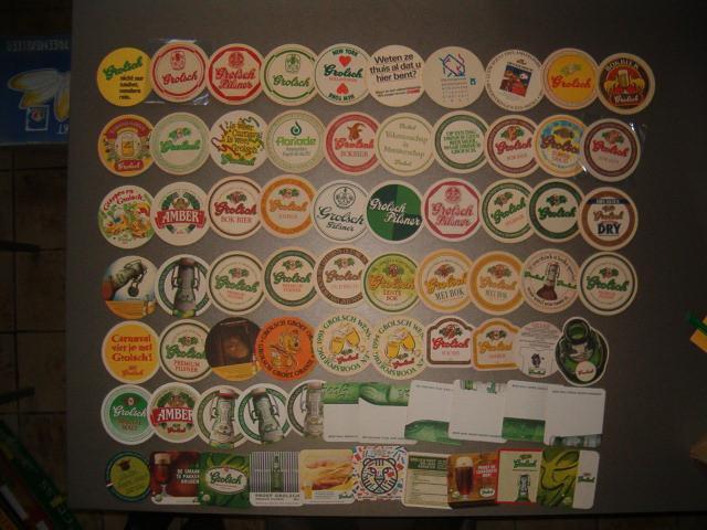 *Collection de 145 sous-verres à bière Grolsch, Collections, Marques de bière, Enlèvement ou Envoi, Utilisé, Sous-bock, Grolsch