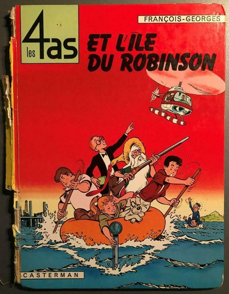 B.D. Les 4 As N°9 et l'Île du Robinson -, Livres, Une BD, Enlèvement ou Envoi, Utilisé, François et Georges
