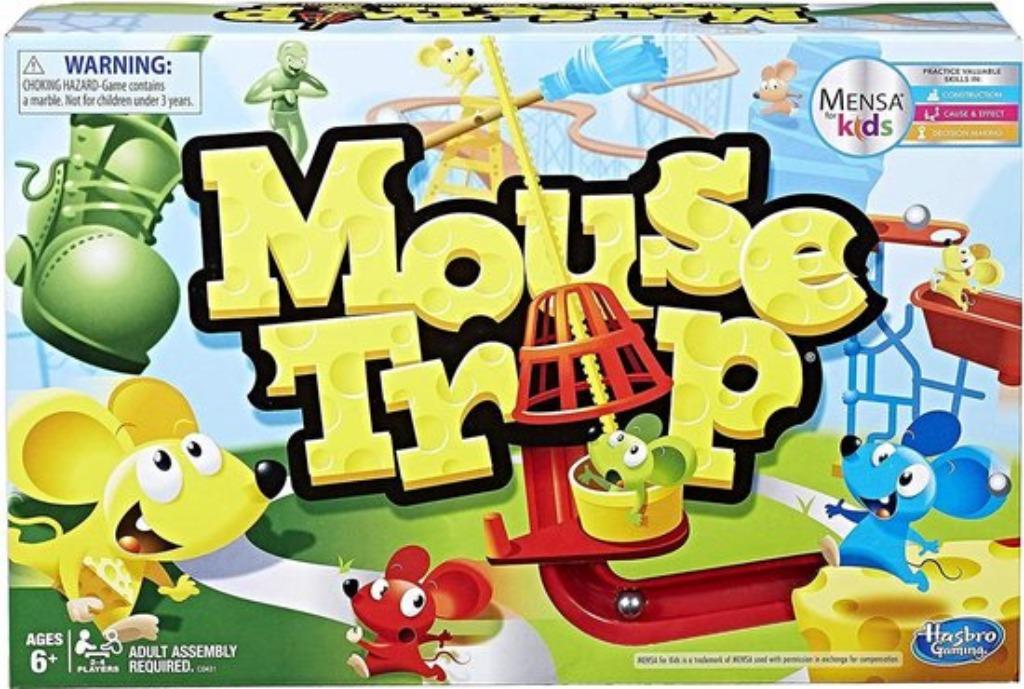 Hasbro - MENSA Mouse Trap / Muizenval -Bordspel - ALS NIEUW, Ophalen of Verzenden, Zo goed als nieuw
