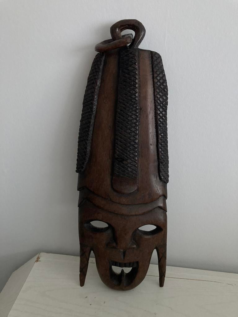 Vintage houten Afrikaanse masker 48cm, Antiek en Kunst, Ophalen of Verzenden