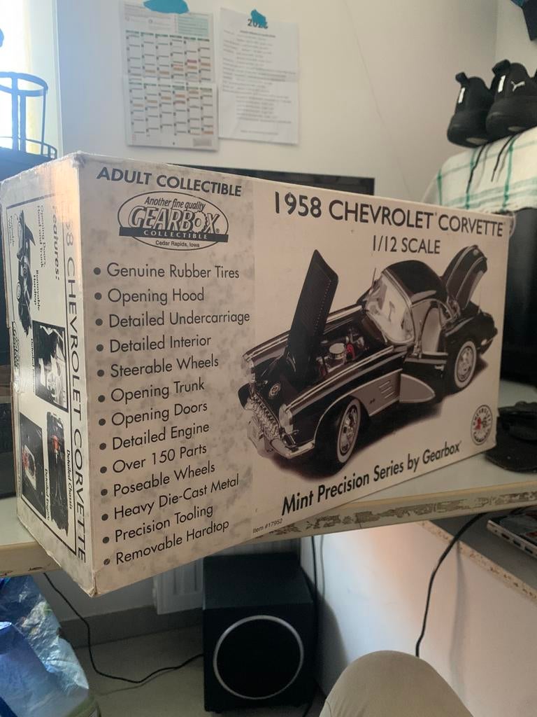 Gearbox Collectible 1958 Chevrolet Corvette Vehicle 1/12, Enlèvement ou Envoi, Comme neuf, 1:9 à 1:12, Voiture