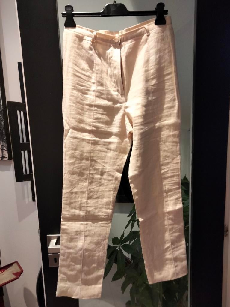Ecru linnen broek.maat 38.Mayerline, Enlèvement ou Envoi, Comme neuf, Taille 38/40 (M)