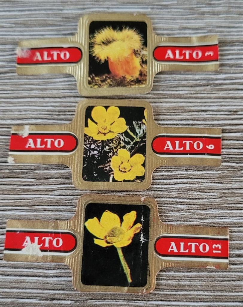 3 oude sigarenbandjes reeks Alpina, Enlèvement ou Envoi, Utilisé, Bagues de cigare