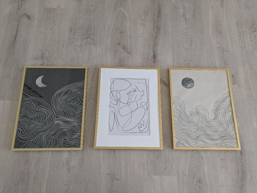 Ikea LOMVIKEN goudkleurige fotokaders, Enlèvement, Comme neuf