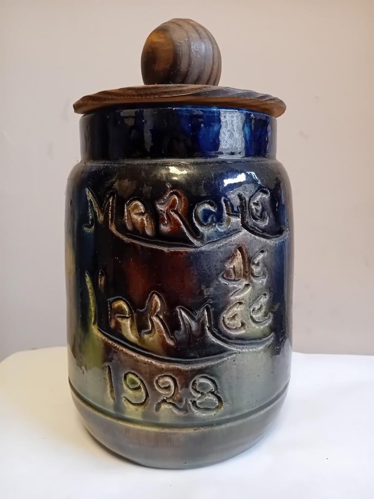 Geëmailleerde aardewerken pot uit 1928 „Army March”, Ophalen of Verzenden