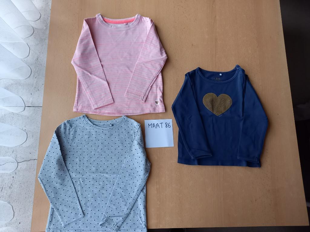 Nieuwstaat pakket longsleeves maat 86 meisje, Kinderen en Baby's, JBC, Zo goed als nieuw, Shirtje of Longsleeve, Verzenden