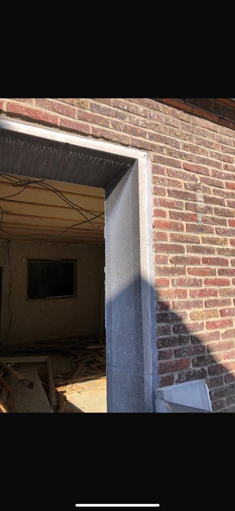 Portiek voordeur in arduin gefrijnd + dorpel, Doe-het-zelf en Bouw, Deuren en Vliegenramen, Ophalen, Zo goed als nieuw