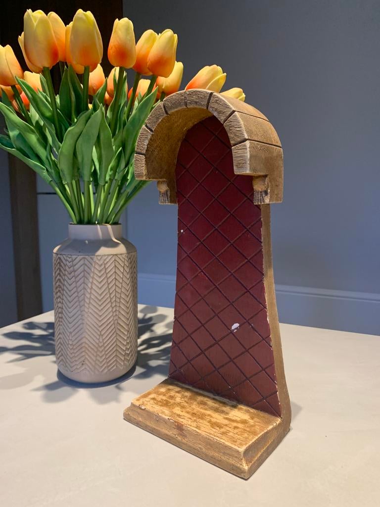 Vintage stenen nis ornament voor beeld - Pied de stalle, Huis en Inrichting, Ophalen of Verzenden, Zo goed als nieuw