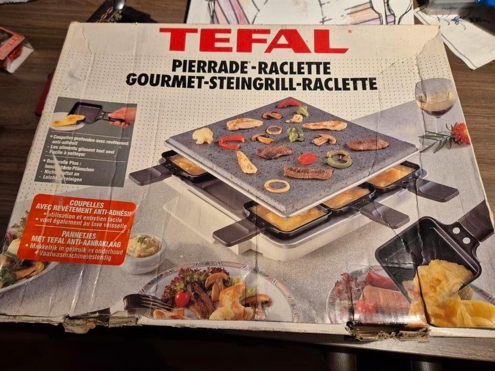 Tefal gourmet steengrill raclette, Elektronische apparatuur, Gourmetstellen, Ophalen, Zo goed als nieuw, 8 personen of meer