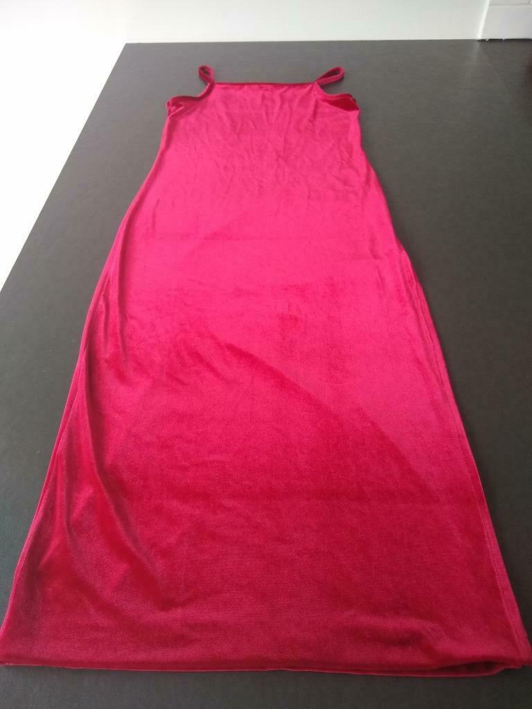 galajurk/lang kleed - rood fluweel - maat XS/S, Rouge, Comme neuf, Enlèvement, Taille 34 (XS) ou plus petite