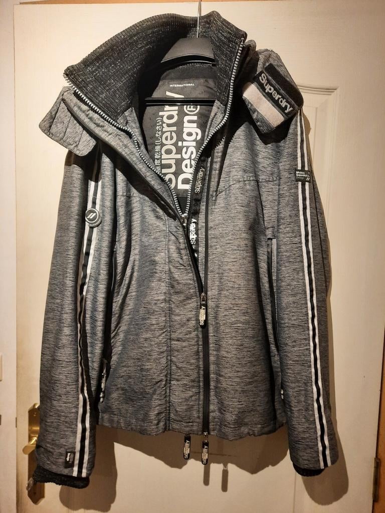 Superdry grijze winterjas voor heren, maat XXL, Kleding | Heren, Jassen | Winter, Gedragen