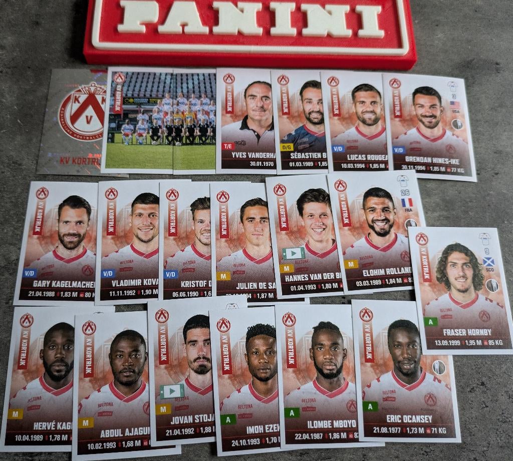 PANINI 20x STICKERS FOOTBALL 2019/20 KV KORTRIJK, Ophalen of Verzenden, Nieuw