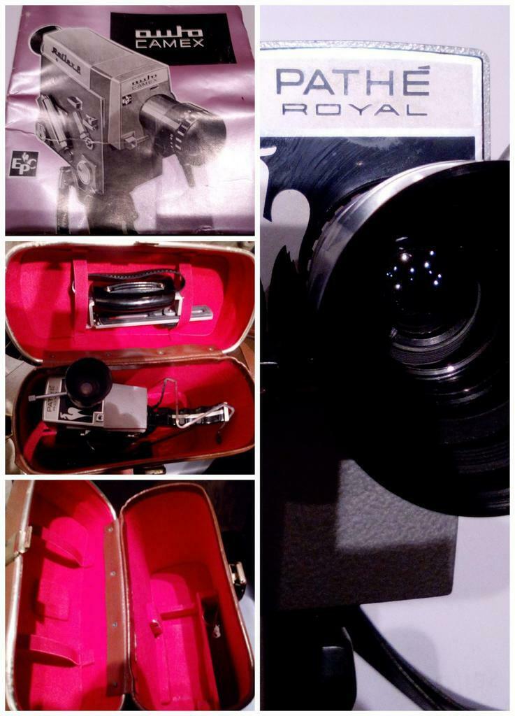 Caméra Pathé Royal Auto-Camex 8mm + valisette cuir marron., Enlèvement ou Envoi, Caméra