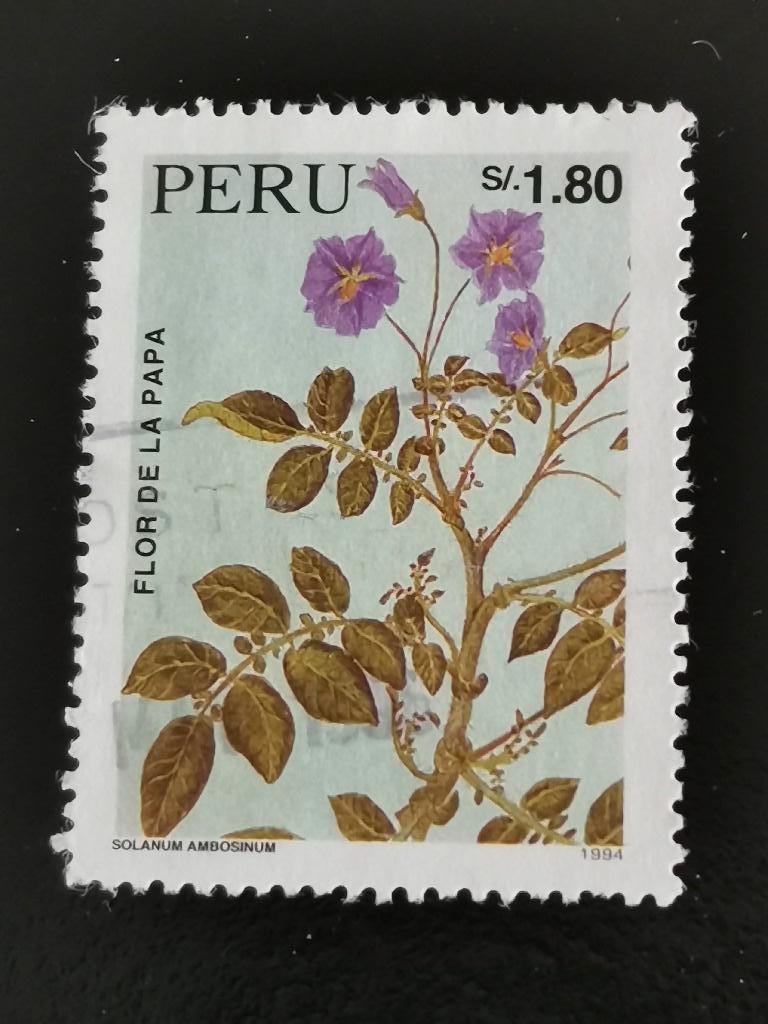 Pérou 1995 - fleurs - pomme de terre, Enlèvement ou Envoi, Affranchi, Amérique du Sud