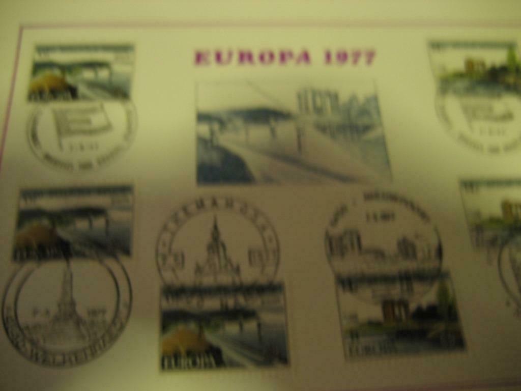 Europa 1977 herdenkingskaart met 6 zegels   1stedagstempels, Enlèvement ou Envoi, Europe