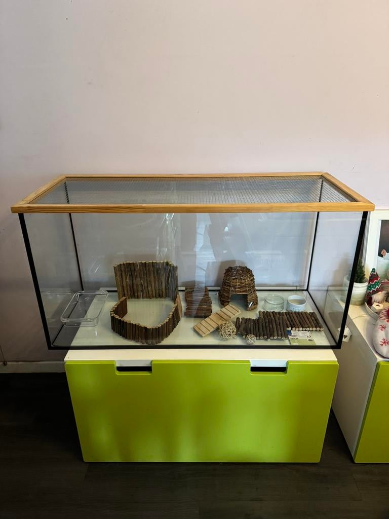 Hamster aquarium terrarium inclusief toebehoren accessoires, Ophalen, Zo goed als nieuw, Hamster