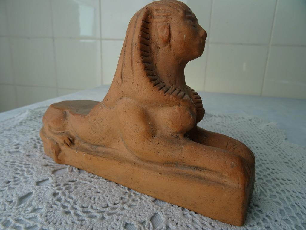 Statue en terre cuite vintage Sphinx statue Sphinx femme, Enlèvement ou Envoi, Comme neuf, Fantasy