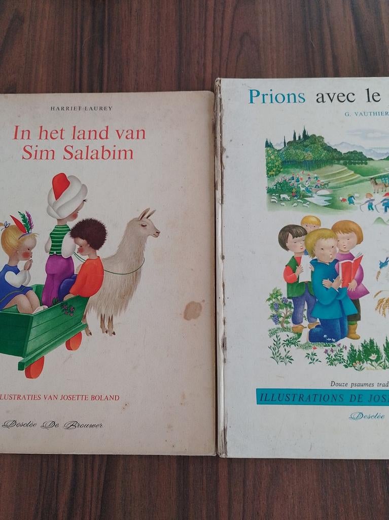 Twee oude kinderboeken met tekeningen J&S Boland, Enlèvement ou Envoi