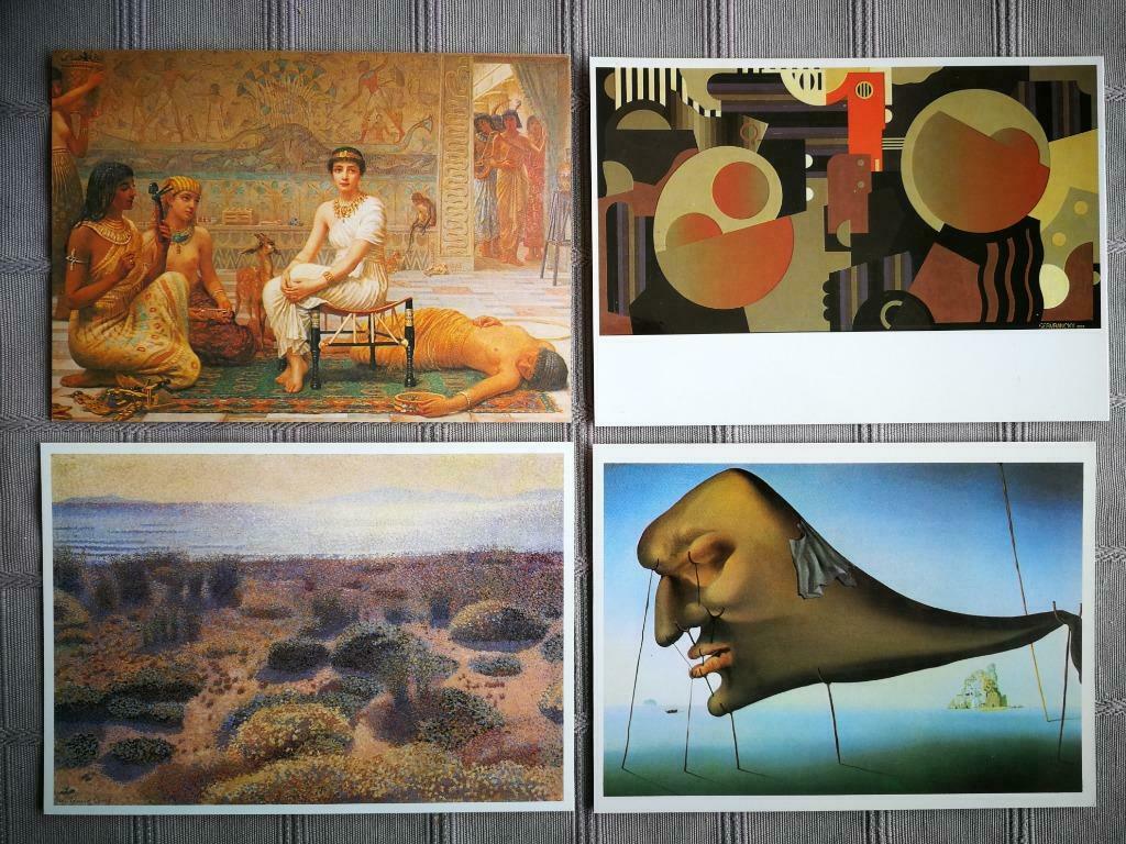 Setje 4 kunstkaartjes, o.a. Dali, Servranckx,..., Ophalen of Verzenden, Zo goed als nieuw, Overige onderwerpen, Prent