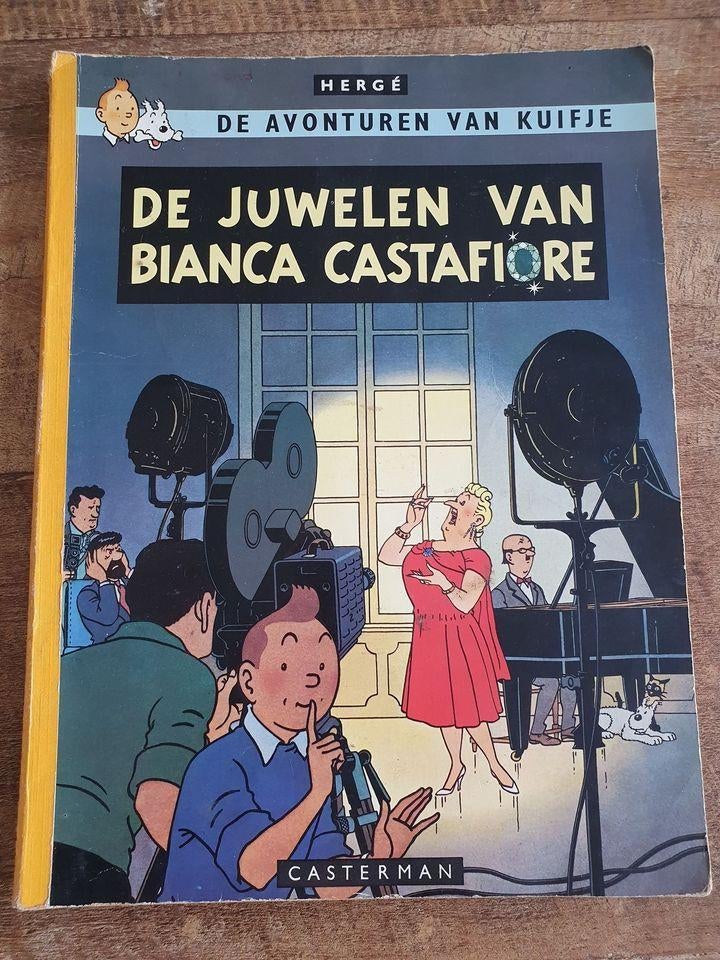 Kuifje - De Juwelen van Bianca Castafiore 1963 1ste druk, Boeken, Gelezen, Eén stripboek, Ophalen of Verzenden, Herge