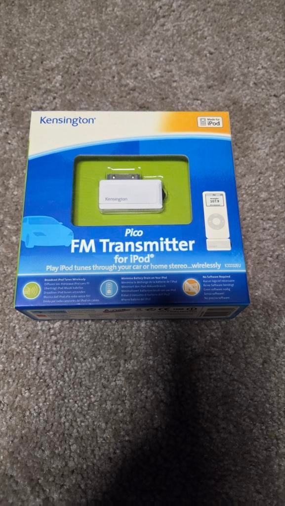 iPod Fm transmitter - Nieuw in doos!, Enlèvement ou Envoi, Neuf, Carkit ou Accessoire auto, Mini