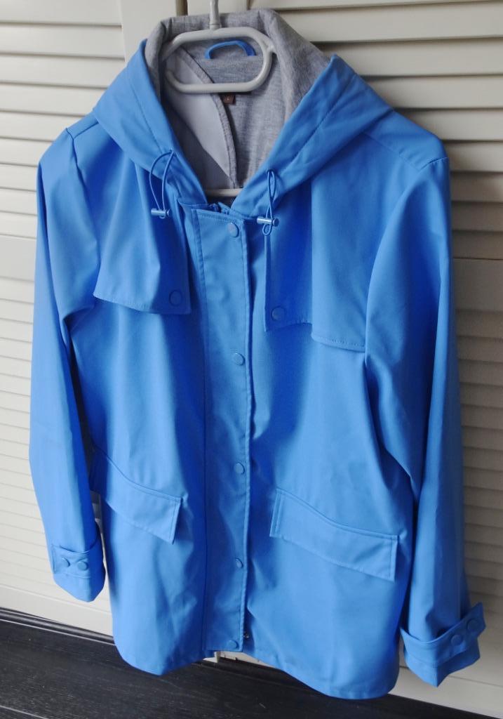 Waterdichte blauwe jas, Ophalen of Verzenden, Zo goed als nieuw, Regenjas, Heren