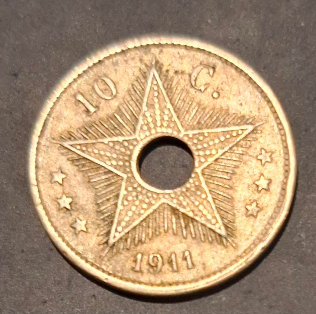 10 cent Belgisch-Congo 1911, Ophalen of Verzenden, België, Losse munt