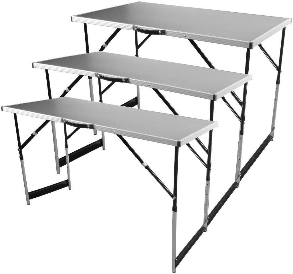 Tables pliantes multifonctionnelles 3 pièces Mannesmann - No, Caravanes & Camping, Meubles de camping, Neuf, Table de camping