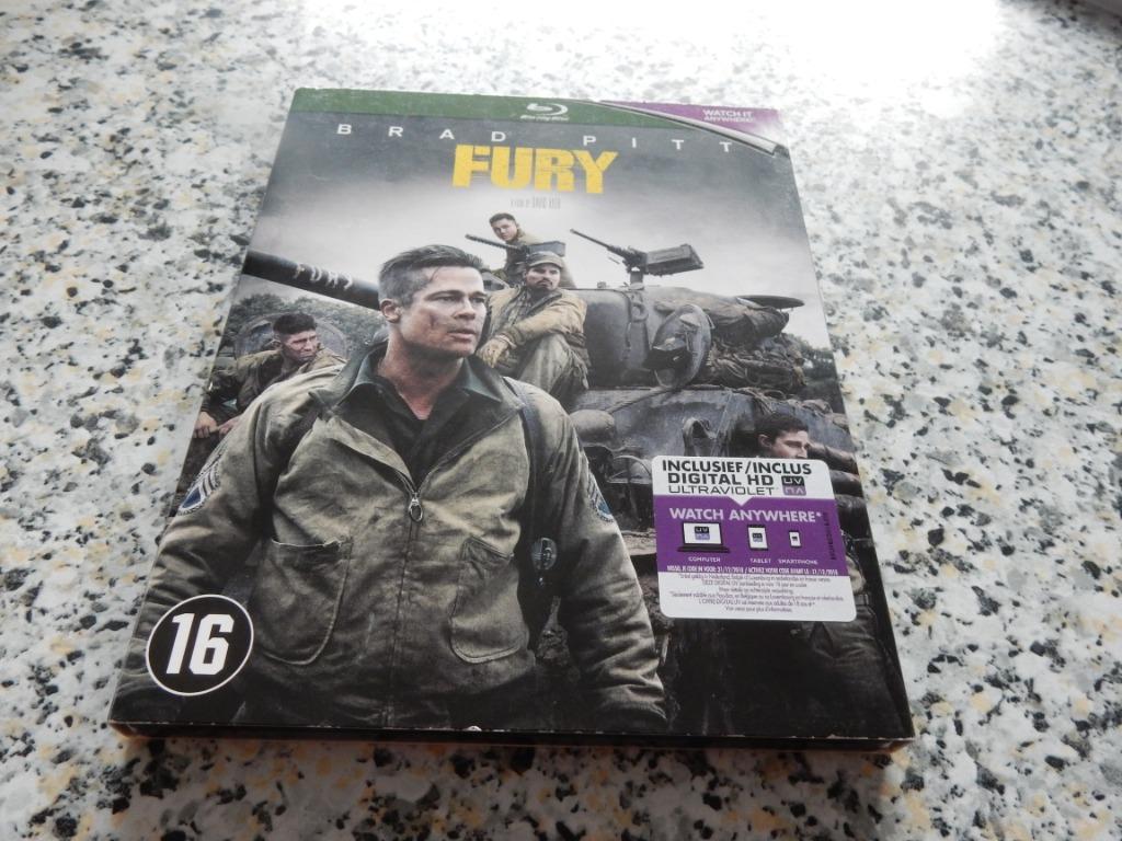 nr.1460 - Blu-ray: fury - oorlog, Enlèvement ou Envoi, Comme neuf, Action