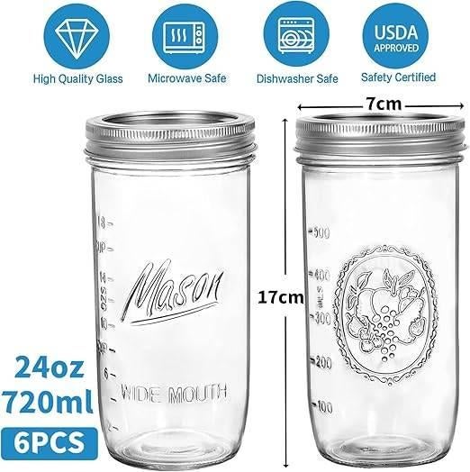 Set van 6 weckpotten | 720ml | GRATIS LEVERING, Verzenden, -, Pot, Bus of Blik, Nieuw