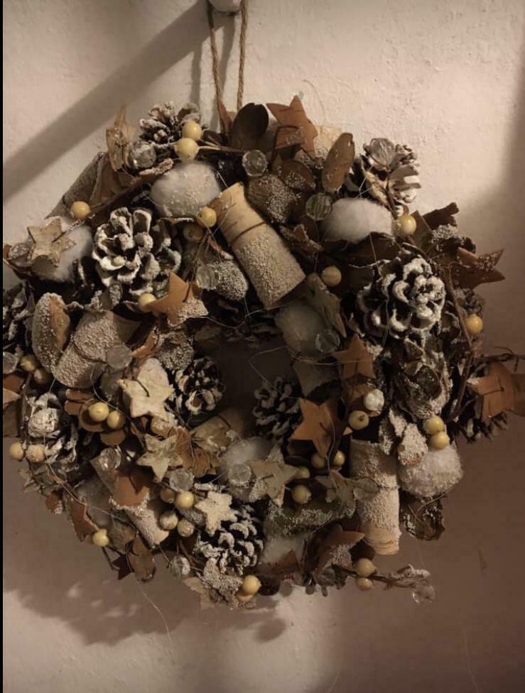 Kerstkrans met kaars, Ophalen of Verzenden, Zo goed als nieuw