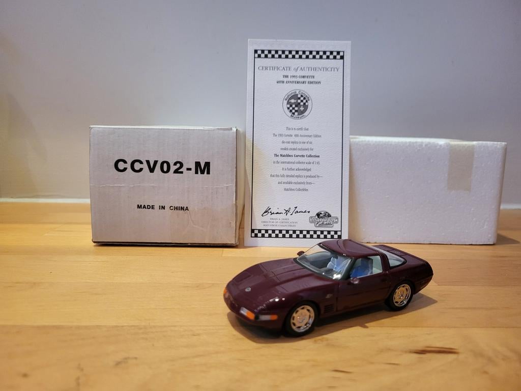 Boîte d'allumettes Dinky 1993 Corvette CCV02-M, Enlèvement ou Envoi, Comme neuf, Voiture, Matchbox