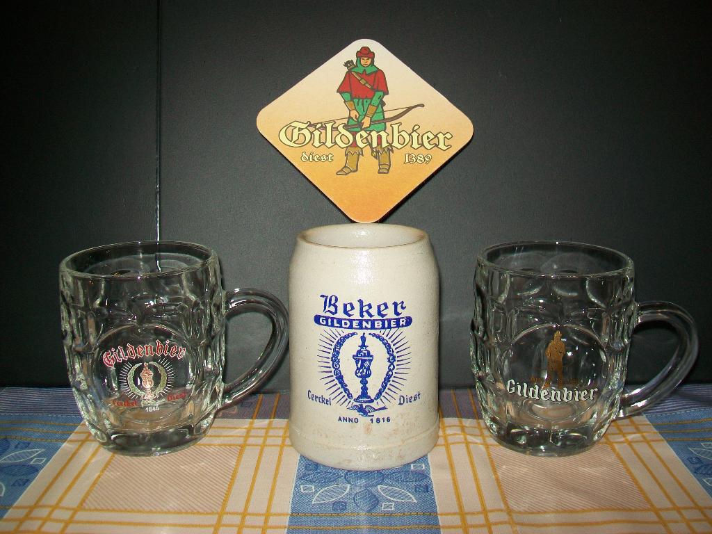 Gildenbier Bierpot - Diest - Brouwerij Haacht - Bierkaart, Verzamelen, Biermerken, Gebruikt, Glas of Glazen, Overige merken, Ophalen of Verzenden