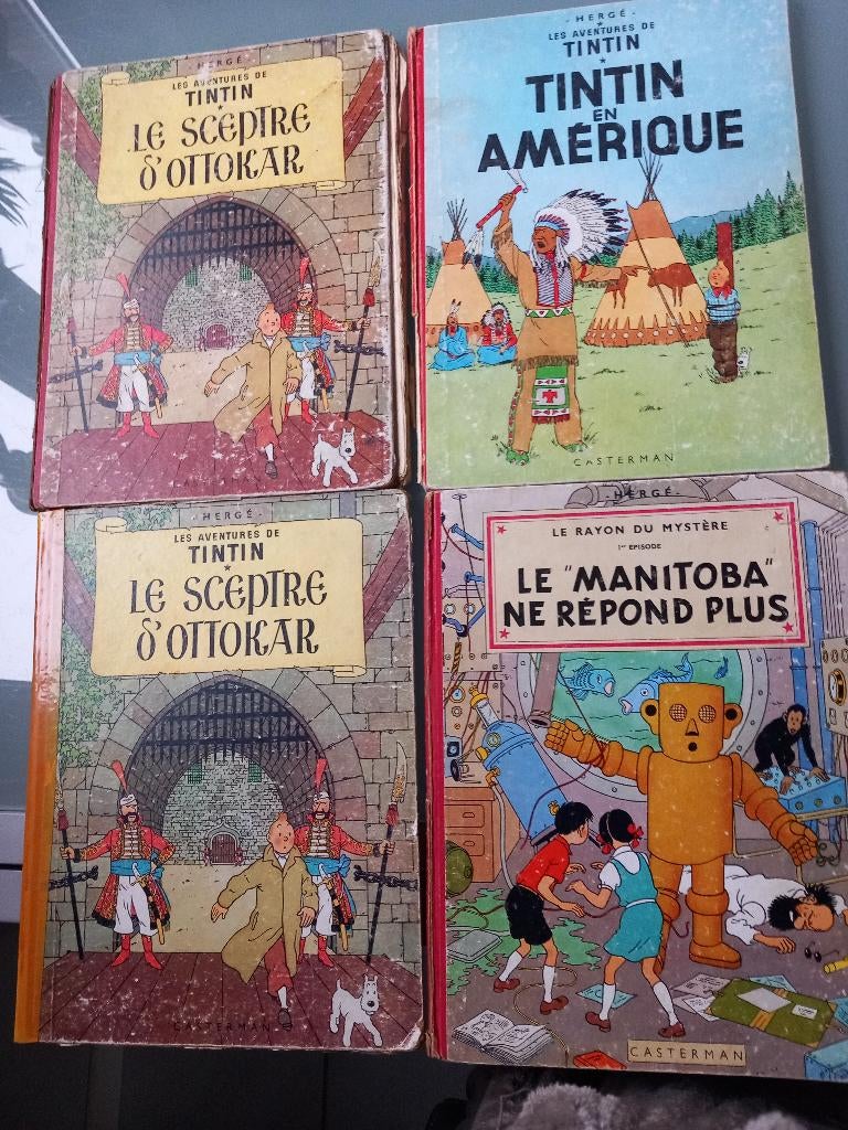 4 tintin strips, Boeken, Meerdere comics, Ophalen of Verzenden, Gelezen, Herge