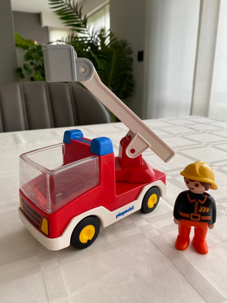Playmobil 123 brandweerwagen met ladder (6967), Enlèvement ou Envoi, Comme neuf
