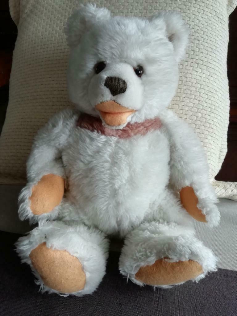 Steiff White plush open mouthed bear, Ophalen of Verzenden, Gebruikt, Stoffen beer, Steiff
