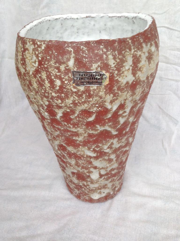 Beau vase en poterie ouvert à l'arrière, hauteur 24 cm, Enlèvement ou Envoi, Comme neuf, Moins de 50 cm